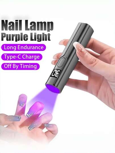 1/2个便携式UV LED美甲灯，手持式UV灯，专业美甲烘干灯，凝胶X灯，快速固化灯，适用于凝胶美甲，LED美甲灯，便携式迷你美甲烘干机，凝胶指甲油，USB手电筒，适用于DIY家庭美甲，美甲工具，送给女孩的最佳礼物
