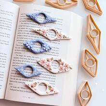 2pcs Book Page Clip Polymer Clay Cutter, Handmade Gift Making Tool, Suitable For Handmade Book Page Clips, DIY Jewelry Pendant Handmade Clay Art Tools, Applicable To Handmade Design, Creative Handcraft - Apricot - View 3