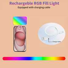 Luz portátil para selfies y videoconferencias con clip para cámara de teléfono, luz LED con clip para videoconferencias, 3 modos de iluminación, recargable, portátil, adecuada para portátiles/teléfonos/tabletas/llamadas de Zoom/maquillaje - Rosa Pálido - Ver 2