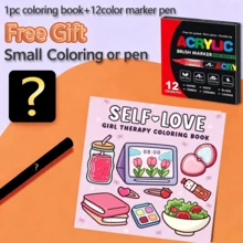 [Handmade Essential] Healing Painting Coloring Book For Beginners, Stress Relief Doodle, Simple & Large Relaxing Design, Cute Characters To Ease Pressure, Thick & Non-Transparent, Back To School, Graduation Gift, Stationery & School Supplies, Perfect Gift For Girls, Wedding Season, Mother's Day - Sketchbook - View 14