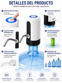 2 piezas Dispensador de Automático de agua Recargable con Luz Led - 2 piezas - Ver 4