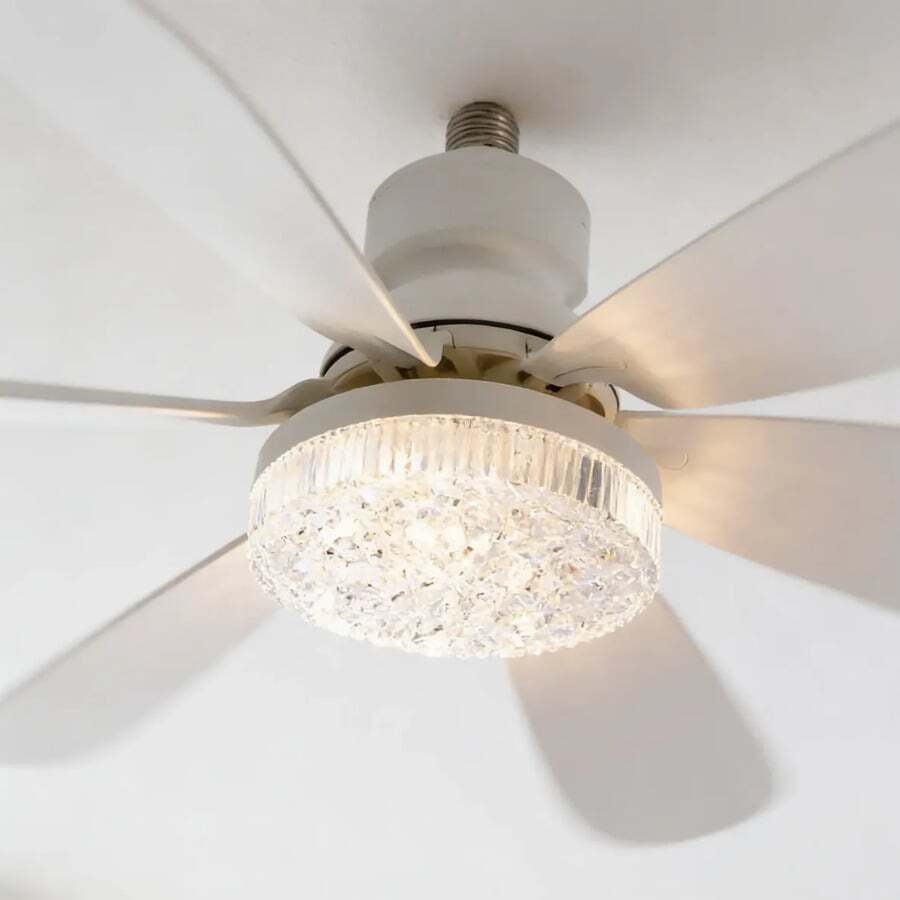Ventilador Silencioso Elegante Foco Lampara a Control Remoto Multicolores, Velocidades JWJ - V03 CON CONTROL + FOCO 9 w - Ver 1