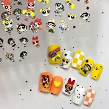 Warner Bros 1 pieza Pegatinas de uñas auténticas de dibujos animados "Las Chicas Superpoderosas", pegatinas decorativas de arte autoadhesivas para uñas, teléfonos, botellas de agua, DIY, etc., regalo de cumpleaños perfecto - regalo de fiesta - regalo de vacaciones - regalo de vuelta al colegio (estilo aleatorio) - Multicolor - Ver 4