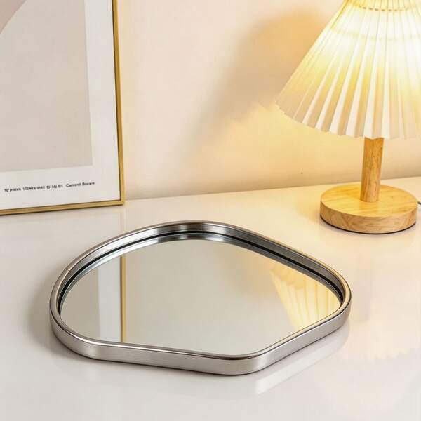 Modern Luxury Gold Mirror Tray, Home Jewelry Holder, Candle Holder, Decorative Tray, Makeup Organizer, Key Holder, Watch Holder, Vase Stand, Coffee Table Tray, Bathroom Tray