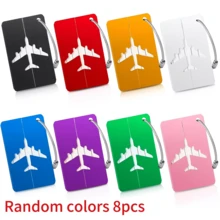 6/8pcs Aluminum Alloy Luggage Tags Set High Quality Design With Secure Steel Loop Sturdy & Stylish Perfect For Easy IdentificationNeeds - Multicolor - View 10
