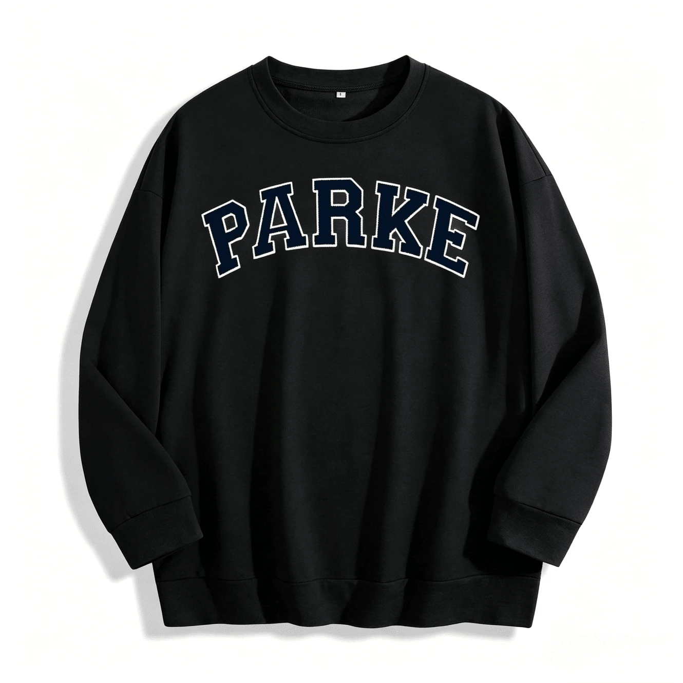 1PCSWomen's Casual "PARKE" Letter Print Loose Pullover Sweatshirt, Encountering Lazy Fashion.-Premium Cotton Graphic Printed Round Neck T-Shirts-365TValentine Gift - màu đen - Xem 1