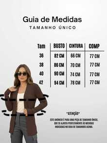 Women's Open Ribbed Cardigan, Basic, Elegant, Casual, Winter, Cold Weather, Knit Cardigan - Óxido marrón - Ver 2