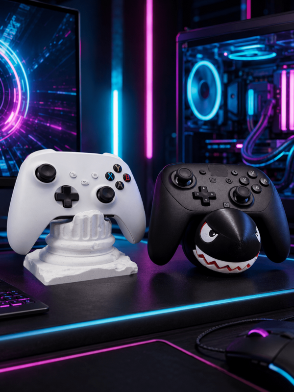 Universal Game Controller Stand, Creative Desktop Decor, Can Hold Various Game Controllers, Available In White Wall-Breaking Design And Black Bullet-Shaped Design, Ideal For Game Player's Desktop Storage And Decoration, Sturdy Structure, Essential Holiday Gift | Game Accessories | Room Decor | Boy's Game Accessories