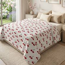 Made In Turkey | Single Size Pique Bedspread, 100% Cotton, Breathable Lightweight Weave, Soft Touch, Suitable For All Seasons - Red and White - View 3