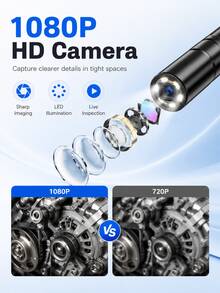 Camera nội soi kỹ thuật số IPS 4.3" 1080P, camera kiểm tra độ nét cao hai ống kính cấp công nghiệp với 8 đèn LED và cáp bán cứng 1.5m, chống nước IP67, dùng cầm tay để kiểm tra đường ống thoát nước. - A - Xem 6