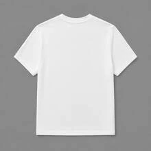 Women's Short-Sleeved Printed T-Shirt, Spring Clothing, Holiday Outfit, Black For Summer, Beach Look, Vacation Style, Country Style, Women's Office Outfit. - 白色 - 查看 2