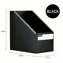Multi-Color File Storage Box, Large Capacity Desktop File Rack, Minimalist Style File Stand With Label Slots, Sturdy And Durable Space-Saving Organizer - Single Piece - View 11