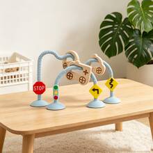 Silikon Baby Frühförderung Schiebe- und Ziehspielzeug, kleines Auto Verkehrserkennung Spielzeug, Hochstuhl Saugnapf Spielzeug, Lernspielzeug, Weihnachts- Halloween- Thanksgiving Geschenk - Verschiedenfarbig - Übersicht 8