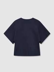 Women's Casual Solid Color Button Front Cardigan, Suitable For Summer & Autumn - Navy Blue - View 9