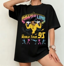 Powerline "World Tour 95" Retro T-Shirt | Gender-Neutral Oversized Fan Shirt Black - Black - View 6