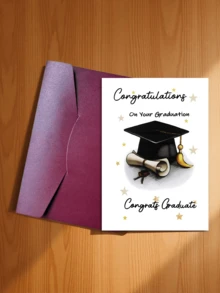 Tarjeta de felicitación única para celebrar la graduación y sobre - Regalo perfecto para amigos y familiares - Diseño de dibujos animados - Temas inspiradores - Adecuado para estudiantes universitarios y de secundaria - A - Ver 25