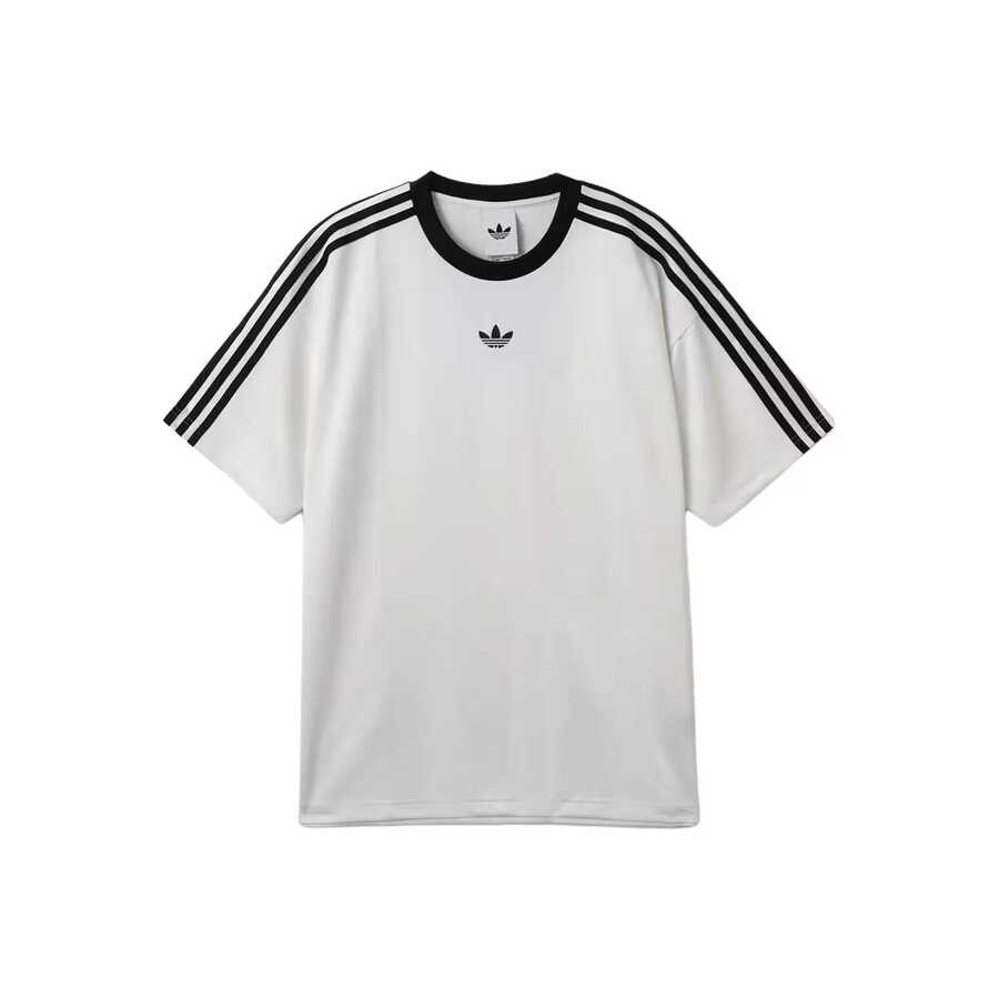Áo thun tay ngắn dáng rộng kẻ sọc adidas Originals ADICOLOR JACQUARD, Unisex, Trắng/Đen - trắng - Xem 1