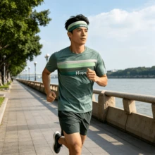 1件男士運動吸汗透氣跑步健身髮帶 中性時尚壓髮頭巾 戶外穿戴用 - 彩色 - 查看 8