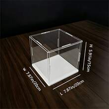 1pc Transparent Acrylic Display Case - Showcase Cabinet, White Base, Multiple Size Options, Dustproof Desktop Organizer Stand - Contemporary Style, Action Figure Plastic Material, Car Model, Collectibles, For Room, Store And Office Desk Storage - White Display Box - View 33