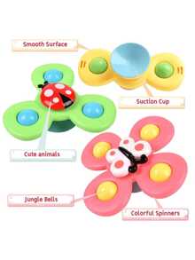 Baby Bath Suction Cup Cartoon Insect Windmill Toy, Butterfly Ladybug Bee Rotating Toy, Suitable For Toddler Boys And Girls Bathtub Wall Use - Multicolor - View 7