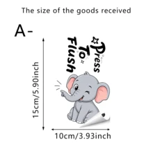 1/3pcs Cartoon Animal Flush Reminder Sticker, Creative Animal Prompt To Flush After Use, Waterproof PVC Self-Adhesive Removable, For Bathroom Toilet, Public Restroom, Mall Toilet Decoration, Home Decor - Cartoon - View 11