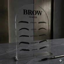 Modern Arch-Shaped Transparent Acrylic Eyebrow Display Board - Professional Beauty Salon Eyebrow Tattooing & Shaping Style Menu Guide, High-End Desktop Decor For Studios,Bedroom Room Decor,Back To School - View 8