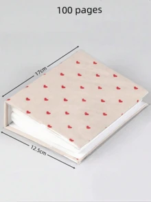 1pc/100pcs Red Heart-Shaped Insert Photo Album, Family, Friends And Couples Commemorative Album, Home Decor, 6x6 Inches, Home Supplies - Multicolor - View 13