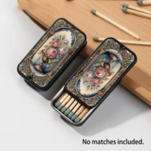 1pc Vintage Rose Gold Metal Matchbox, Can Hold 20 Matches (Matches Not Included), Pocket-Sized, Suitable As Gift For Yourself, Girlfriend Or Mother, As Birthday, Holiday Or Christmas Gift - View 1