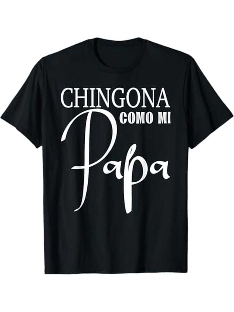 Mexican-Spanish Style T-Shirt For Women - Casual White Short-Sleeved Crew Neck Top, Women's T-Shirt With Spanish Text, Showing Mexican National Pride, Is A Culturally Significant Garment For Women - 黑色 - 查看 1