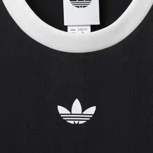adidas originals ADICOLOR系列 JACQUARD JERSEY 圓領時尚柔軟套頭短袖T卹 男女同款 黑色 - 黑色 - 查看 5