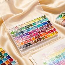 98-Color Metallic Shimmer Watercolor Paint Set,Pearl Pigments For Artists,Hobbyists For Illustration,Scrapbooking,Decoration - Sets - View 4