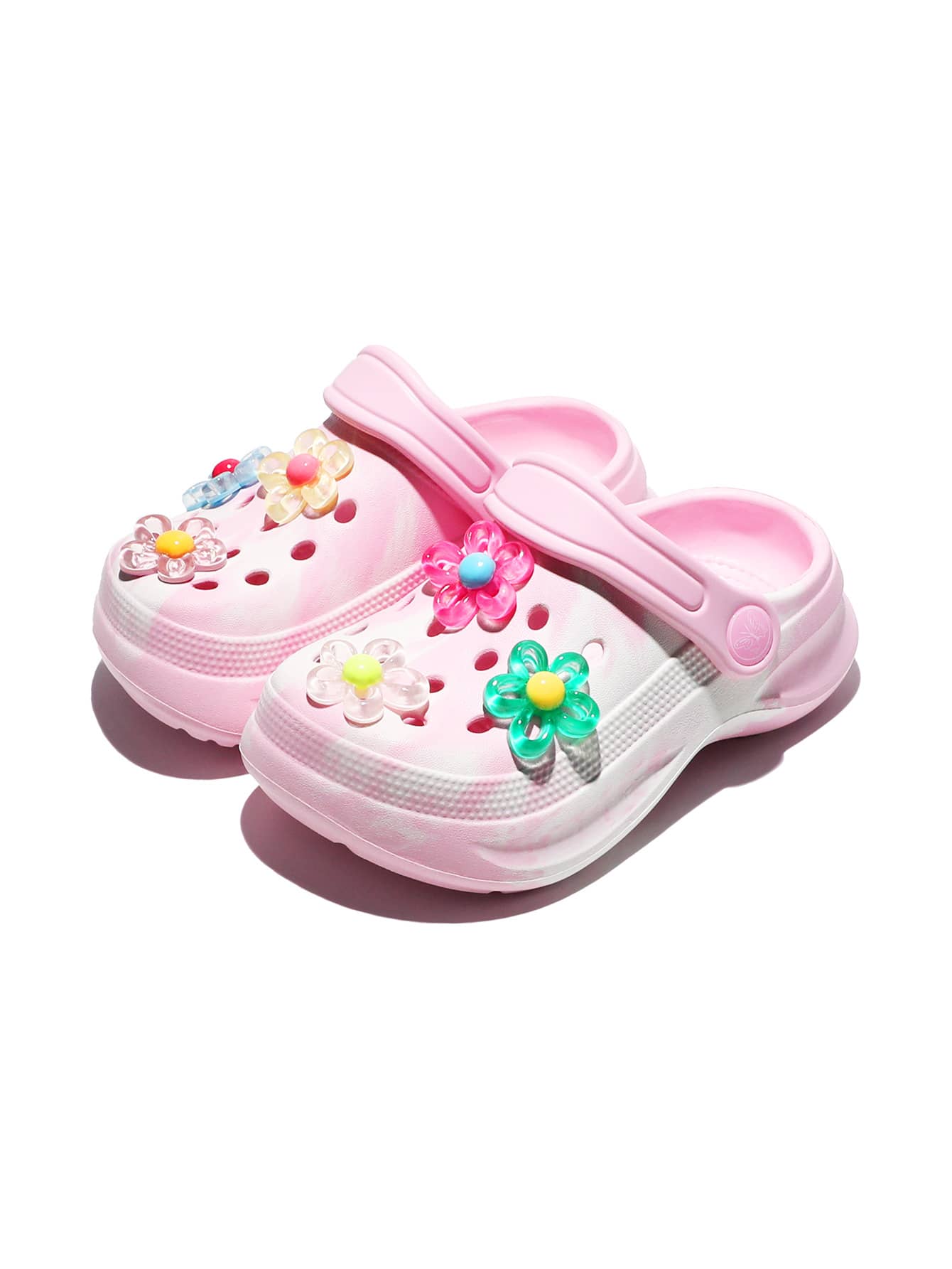 HOEASE Girls' And Casual Tie-Dye Clogs, EVA Breathable Summer Garden Shoes And Beach Shoes, Slip-On Design For Boys And Girls, All Seasons Footwear - Pink - View 1