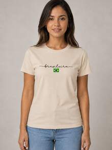 Women's Brazilian Cup T-Shirt/Blouse 2026 Stylish 100% - Màu be - Xem 12
