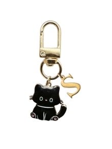 1个可爱猫咪钥匙扣，黑色猫咪字母钥匙圈，配金色吊坠，超萌包包挂饰，背包钥匙链，汽车钥匙链，复古创意礼物，适合复活节、母亲节、万圣节等节日，是送给家人、朋友、爱人、猫咪爱好者和女士的完美个性化礼物，父亲节礼物佳选。 - 彩色 - 查看 12