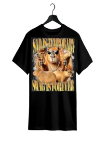 Funny And Offensive Capybara T-Shirt For Men And Women, 100% Cotton, Gift For Men And Women, Father, Mother And Friends Clothes Menswear - Black - View 1