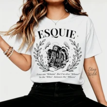 Expedition 33 Esquiee Funny Quote Line Art Graphic T-Shirt, Dark Fantasy Casual Cotton T-Shirt For Fans - White - View 6