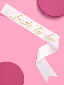 2pcs/Set Tali Bahu dan Aksesori Rambut untuk Pesta Pernikahan, Pita Bordir Emas Satin Putih, Hadiah untuk Pesta Pernikahan, Acara Bridal Shower, dan Pertunangan - Gaya 2 - View 5