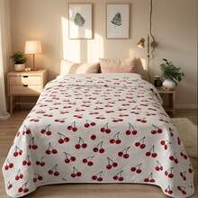 Made In Turkey | Single Size Pique Bedspread, 100% Cotton, Breathable Lightweight Weave, Soft Touch, Suitable For All Seasons - Red and White - View 4