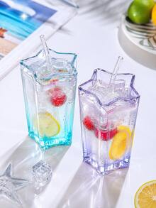 星空漸層玻璃杯附吸管，精美水晶飲水杯，適用於冰咖啡、果昔與冷飲，廚房用品兼居家裝飾，露營、烤肉與戶外聚會必備，多功能玻璃飲具，適用於居家廚房、營地、公寓、宿舍，夏季烤肉與露營旅行完美選擇 - 彩色 - 查看 10