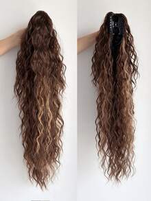 WaveTrip Synthetic Long Curly Hair Bun, Heat-Resistant Wavy Hair Bun, 22"/26"/30" Ombre Color - Brown Ombre - View 3