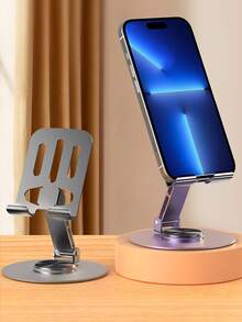 1PC 360 Degree Rotatable Swivel Foldable Height Angle Adjustable Heavy Duty Stable Anti‑Slip Durable Metal Desktop Phone Tablet Stand Holder Universal Portable Anti‑Shake Cell Phone Bracket Support Mount For Desk Office Home Bedroom Online Class Video Watching Live Streaming Gaming Video Call Study Work Meeting Daily Entertainment Use - All-metal Phone Holder - View 7