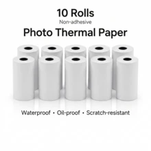 Giấy in nhiệt không keo 77mm cho máy in Phomemo M03 M04S, [5/10] Cuộn giấy ảnh trắng tương thích với máy in Peripage A9 A40, bảo quản được 10 năm - Xem 11