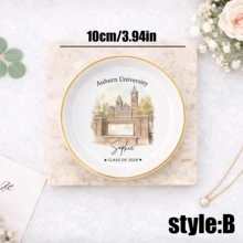 Plato personalizado para anillos de universidad, bandeja conmemorativa de graduación, regalo 2026, plato para anillos con nombre personalizado y año, joyero personalizado, se puede personalizar como regalo de compromiso de novia, se puede personalizar como plato para el primer anillo de matrimonio, regalo para recién casados, regalo de propuesta, regalo de aniversario, plato para anillos personalizado, estantería de almacenamiento de joyas - Placa de anillo conmemorativa de la Universidad C - Ver 8