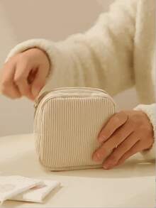 Multi-Color Sanitary Pad Storage Bag, Pink Sanitary Napkin Storage Bag, Large Capacity Minimalist Portable Storage Bag Suitable For Tampons, Sanitary Pads And Liners, Essential For Women, Great For Makeup Bag, Travel, Back To School, Camping, Holidays - Solid Color - View 4