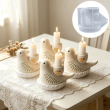Clay Mold 3D Small Bird Silicone Mold Pigeon Shaped Candle Holder Decor Mold DIY Plaster Incense Candle Making Mold - Bird Candlestick Mold - View 4