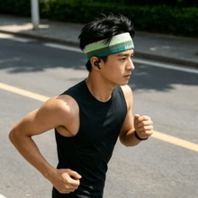 1件男士運動吸汗透氣跑步健身髮帶 中性時尚壓髮頭巾 戶外穿戴用 - 彩色 - 查看 4