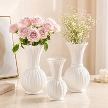 1pc A Floor-Standing Plastic Vase/Flower Pot With Faux Flowers, Perfect For Vintage Home Decor And Use With Fresh Or Dried Flowers – Ideal For Living Room Decorations And Desktop Displays. - Vase - View 6