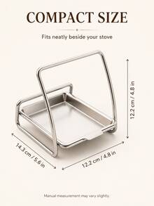 1pc Stainless Steel Pot Lid & Ladle Holder, Multi-Functional Kitchen Utensil Rack, Suitable For Ladle, Spatula, Chopsticks & Cooking Tools, Countertop Storage Rack - Multicolor - View 9
