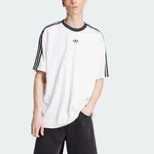 Áo thun tay ngắn dáng rộng kẻ sọc adidas Originals ADICOLOR JACQUARD, Unisex, Trắng/Đen - trắng - Xem 3