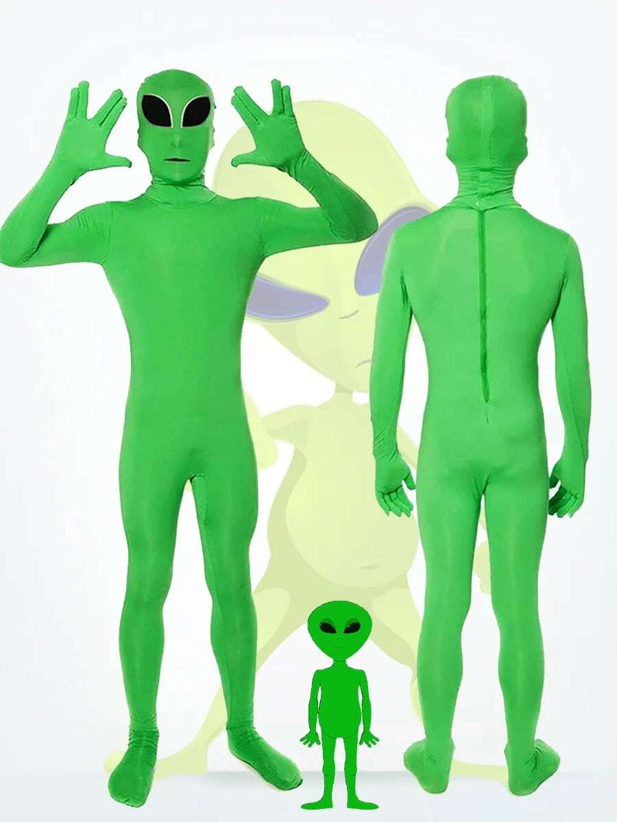 成人 E.T. 外星人角色扮演服裝,泰國綠色 E.T. 外星人吉祥物套裝,萬聖節嘉年華變裝服 - 彩色 - 查看 1